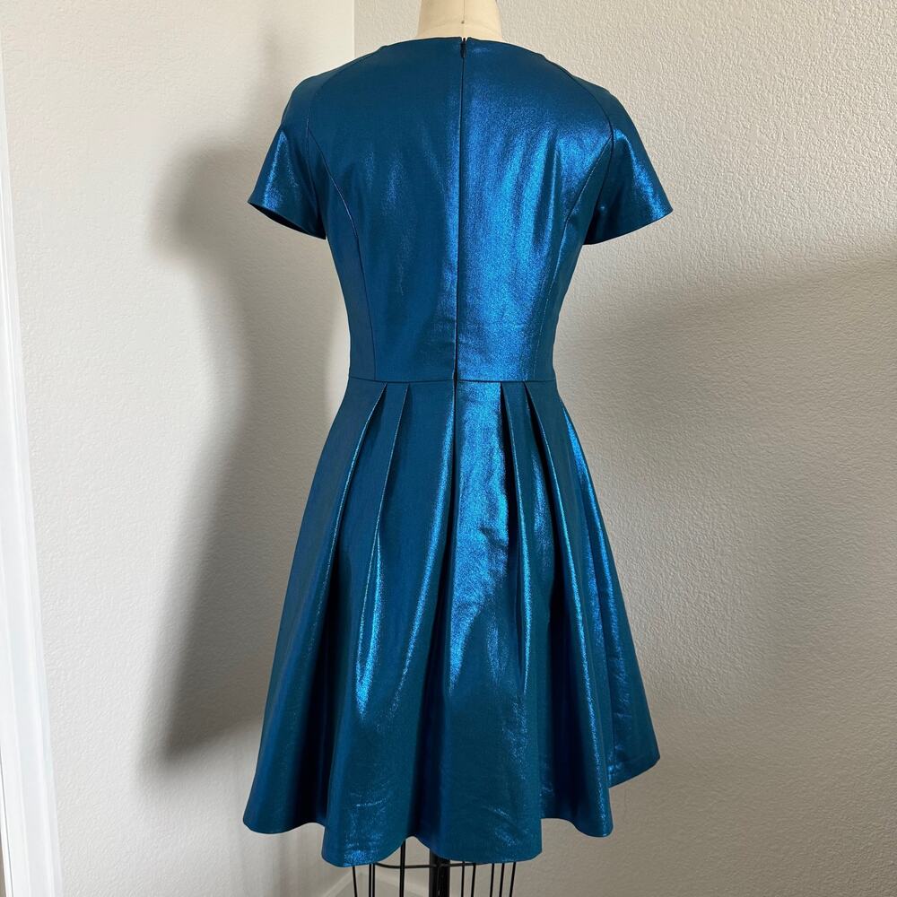 Monarri | Irridescent Blue Fit & Flare Dress size 36 European (4/6 U.S.) - Picture 3 of 12